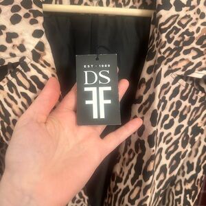 Donna Salvers Fabulous Furs Leopard Print Rain Jacket